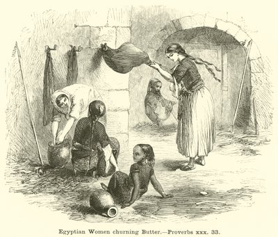 Ägyptische Frauen beim Butterrühren, Sprüche, xxx, 33 von English School