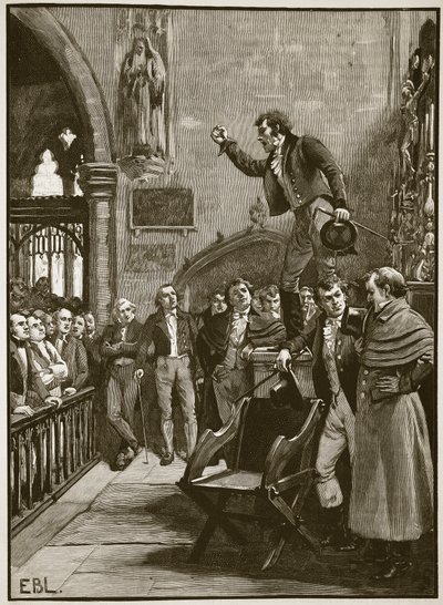 Wahlversammlung in Irland, 1825, Illustration aus Cassells Illustrierter Geschichte Englands von English School