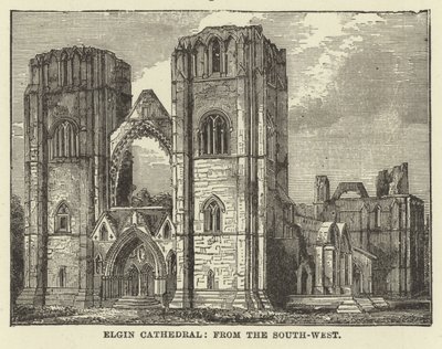 Kathedrale von Elgin, von Südwesten von English School
