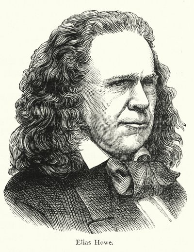 Elias Howe, amerikanischer Erfinder der Steppstich-Nähmaschine von English School