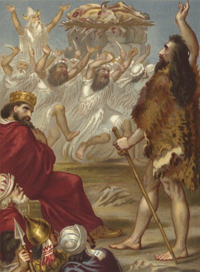 Elia und die Priester des Baal auf dem Berg Karmel von English School