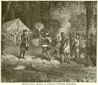 Elkswatawa versucht General Harrison zu beschwören von English School