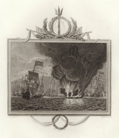 Kampf zwischen den französischen und englischen Flotten im Kanal am 10. August 1512 von English School