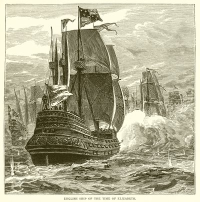 Englisches Schiff zur Zeit von Elisabeth I. von English School
