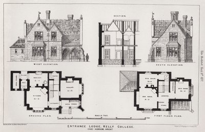 Eingangslodge, Kelly College (Stich) von English School