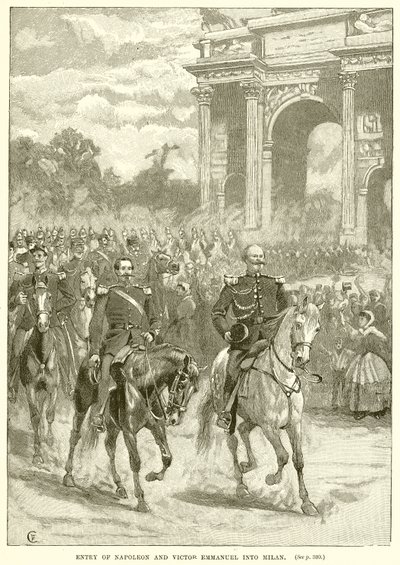 Einzug von Napoleon und Viktor Emanuel in Mailand von English School