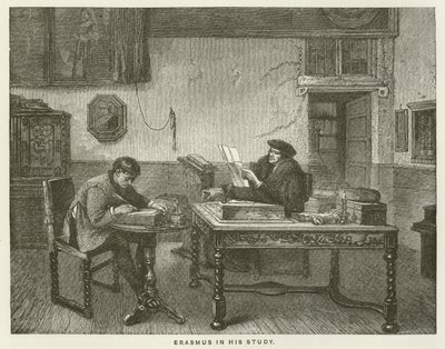 Erasmus in seinem Arbeitszimmer von English School