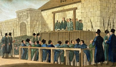 Hinrichtung von John Thurtell im Jahr 1824 im Gefängnis von Hertford von English School