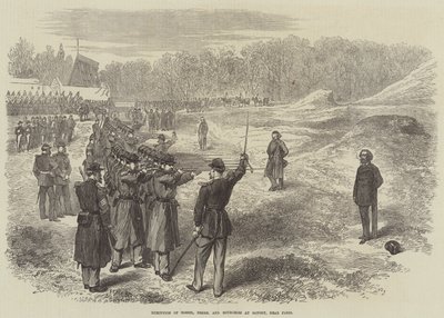 Hinrichtung von Rossel, Ferre und Bourgeois in Satory, nahe Paris von English School