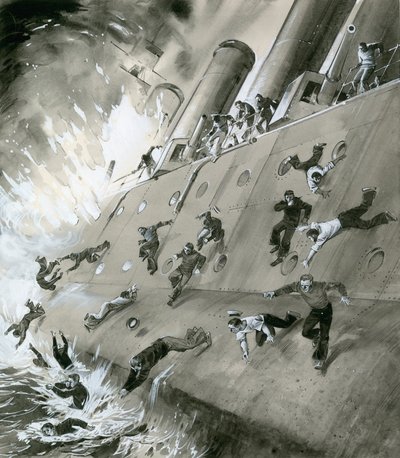 Explosion der HMS Natal im Jahr 1915 von English School