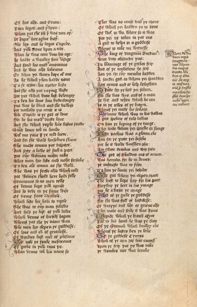 F98r aus Ms New Coll 266, De confessio amantis von John Gower von English School