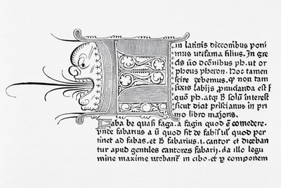 Faksimile einer Seite aus dem Catholicon, gedruckt von Johannes Gutenberg, Mainz, 1460 von English School