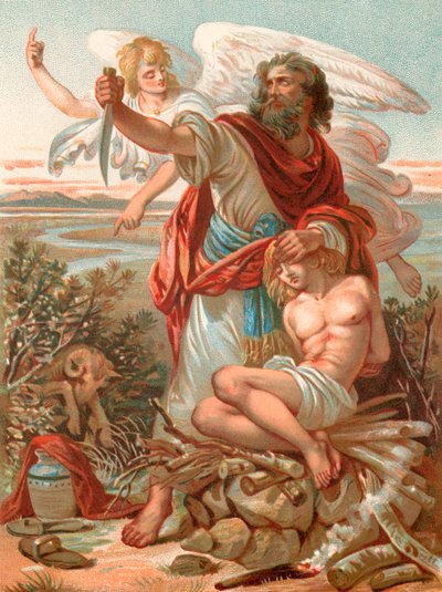 Der treue Abraham bereit, seinen Sohn Isaak zu opfern von English School