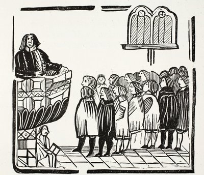 Weitere und schrecklichere Warnungen von Gott, Illustration aus Chap-books des achtzehnten Jahrhunderts von John Ashton, veröffentlicht 1882 von English School