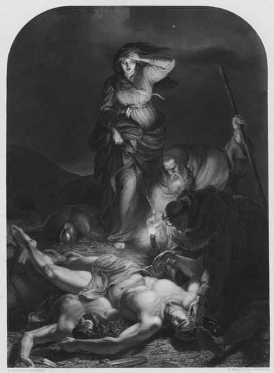 Auffindung des Körpers von Harold, nach dem Bild in der Vernon Galerie von English School