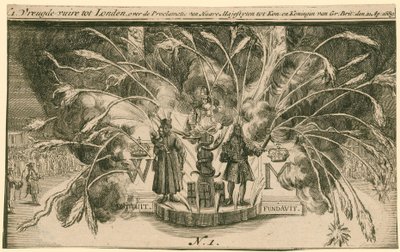 Feuerwerk zur Krönung von Wilhelm und Maria von English School