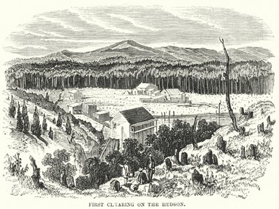 Erste Rodung am Hudson (Gravur) von English School
