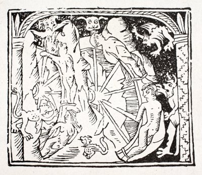 Erstes: Lazarus, was er in der Hölle gesehen hat - Räder wie Windmühlen auf einem Berg, die sich ständig drehen und die Stolzen halten von English School