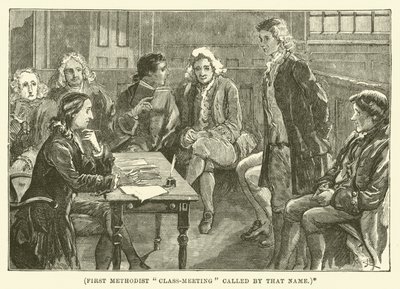 Erstes methodistisches "Klassen-Treffen" unter diesem Namen (Gravur) von English School