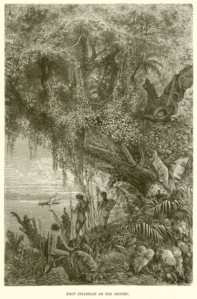 Erstes Dampfschiff auf dem Orinoco von English School