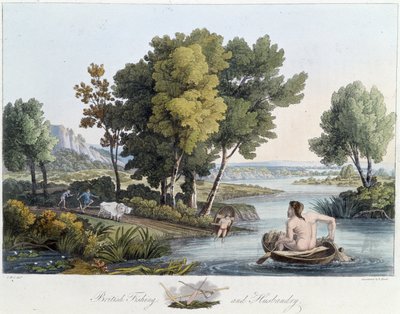 Fischen und Pflügen in England - in „Celts and Goths, customs of the inhabitants of the British Isles of the early 6th century and the Goth nations of the west coast of the Baltic“ von English School