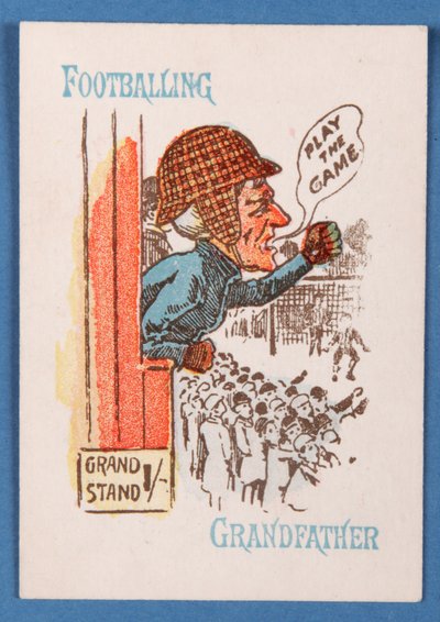 Fußballspielender Großvater, aus dem Happy Families-Kartenspiel, ca. 1890-1900 von English School