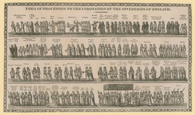 Form der Prozession zur Krönung der Souveräne von England von English School