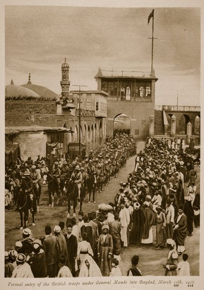 Formeller Einzug der britischen Truppen unter General Maude in Bagdad, 11. März 1917, 1917-19 von English School