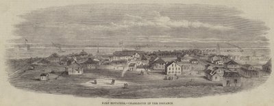 Fort Moultrie, Charleston in der Ferne (Gravur) von English School