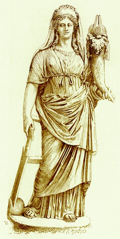 Fortuna, Statue im Vatikan, Illustration aus Geschichte Roms von Victor Duruy, veröffentlicht 1884 von English School