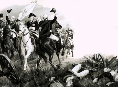 Friedrich der Große, König von Preußen, mit seinen Truppen in der Schlacht von English School