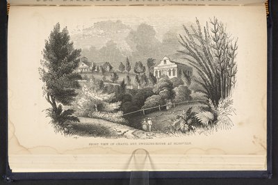 Vorderansicht der Kapelle und des Wohnhauses in Sligoville (Gravur) von English School