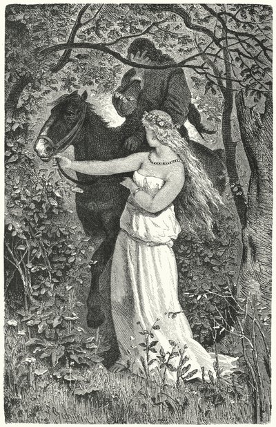 Frontispiz für Epen und Romane des Mittelalters (Gravur) von English School