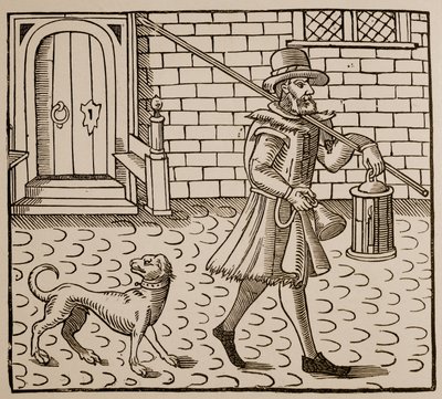 Frontispiz aus The Bellman of London, von Thomas Dekker (1572-1632), 1616 (Sepia-Foto) von English School