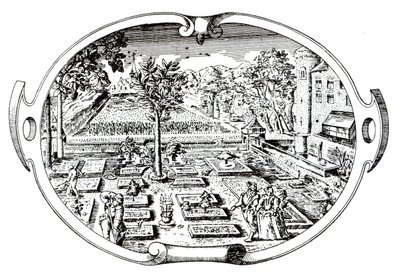 Frontispiz, aus The Herball, von John Gerard (1545-1607), veröffentlicht 1597 von English School