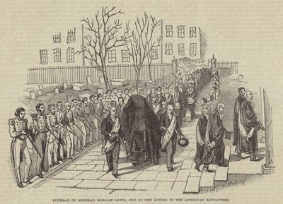 Beerdigung von General Morgan Lewis, einer der Akteure der Amerikanischen Revolution von English School