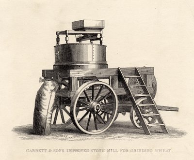 Garrett und Sons verbesserte Steinmühle zum Mahlen von Weizen von English School