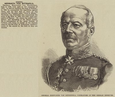 General Herwarth von Bittenfeld, Kommandeur der deutschen Reserven (Stich) von English School