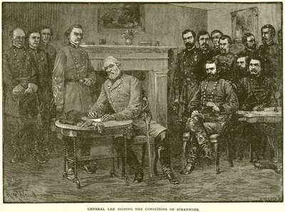 General Lee unterzeichnet die Kapitulationsbedingungen von English School