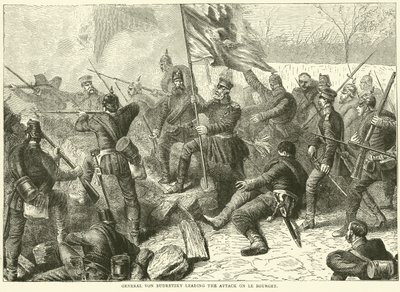 General Von Budretzky führt den Angriff auf Le Bourget an, Oktober 1870 von English School