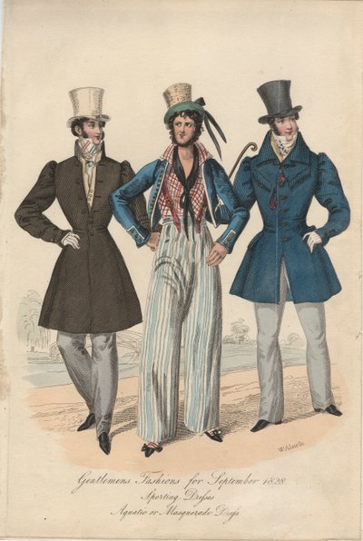 Herrenmode für September 1828, 1828 von English School
