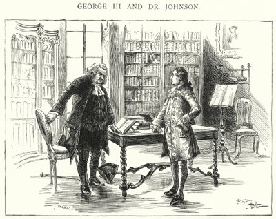 George III und Dr. Johnson (Gravur) von English School