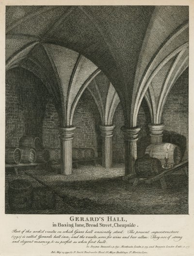 Gerards Hall in Basing Lane, Bread Street, Cheapside von English School