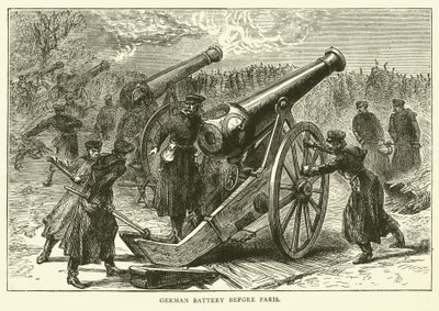 Deutsche Batterie vor Paris, Januar 1871 von English School