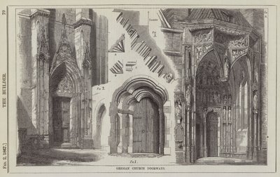Deutsche Kirchentüren (Gravur) von English School