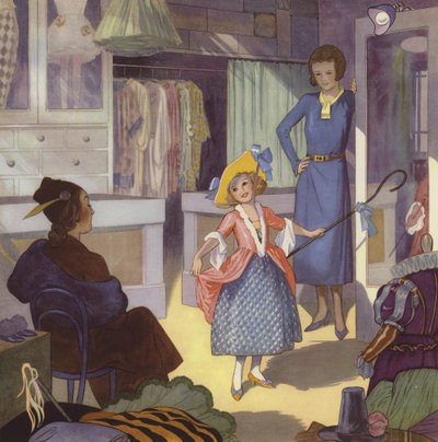 Mädchen verkleidet sich als Little Bo Peep von English School