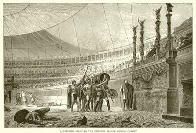Gladiatoren grüßen den Kaiser vor dem Kampf von English School