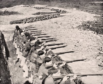 Glasgow Highlanders in den Schützengräben, 1915, aus 