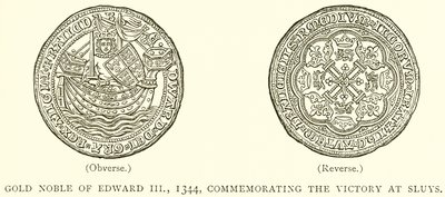 Goldene Noble von Edward III, 1344, zur Erinnerung an den Sieg bei Sluys von English School