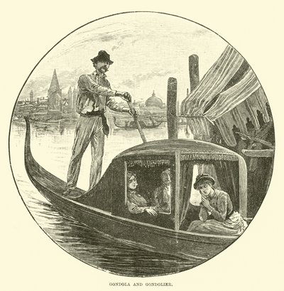 Gondel und Gondoliere von English School